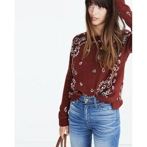 Madewell Paisley Bandana Pullover Sweater